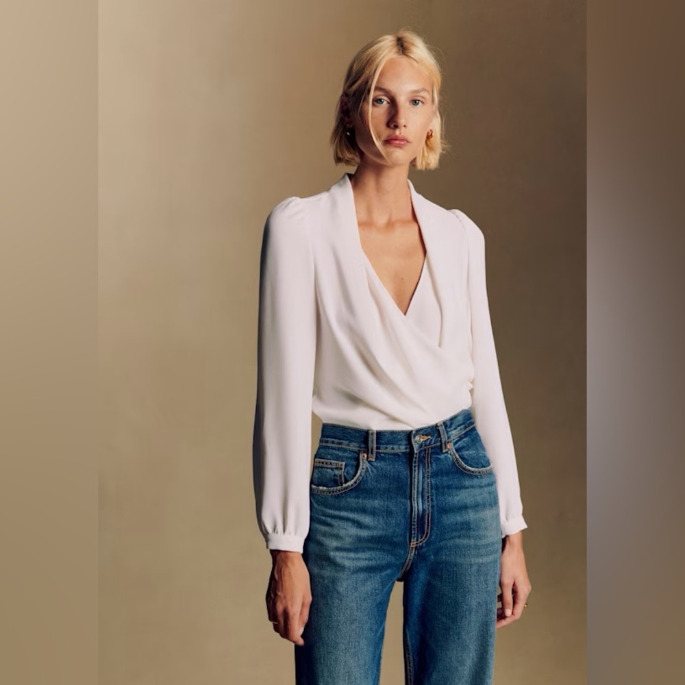 Sezane Abélia Blouse in Ecru